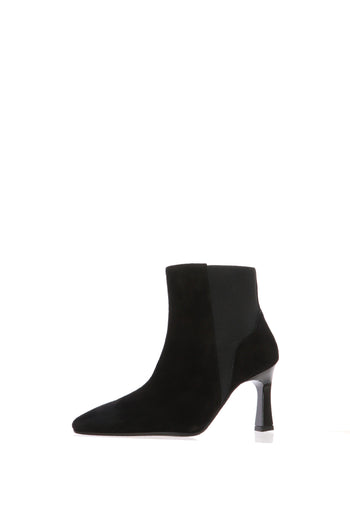Stivaletto donna nero in Camoscio con elastico laterale - 3