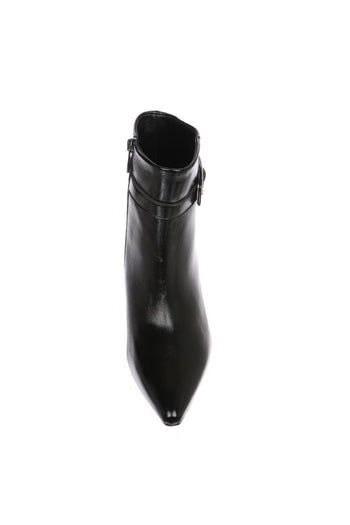 Stivaletto elegante  in pelle nera tacco a spillo e punta sfilata Melluso - 7