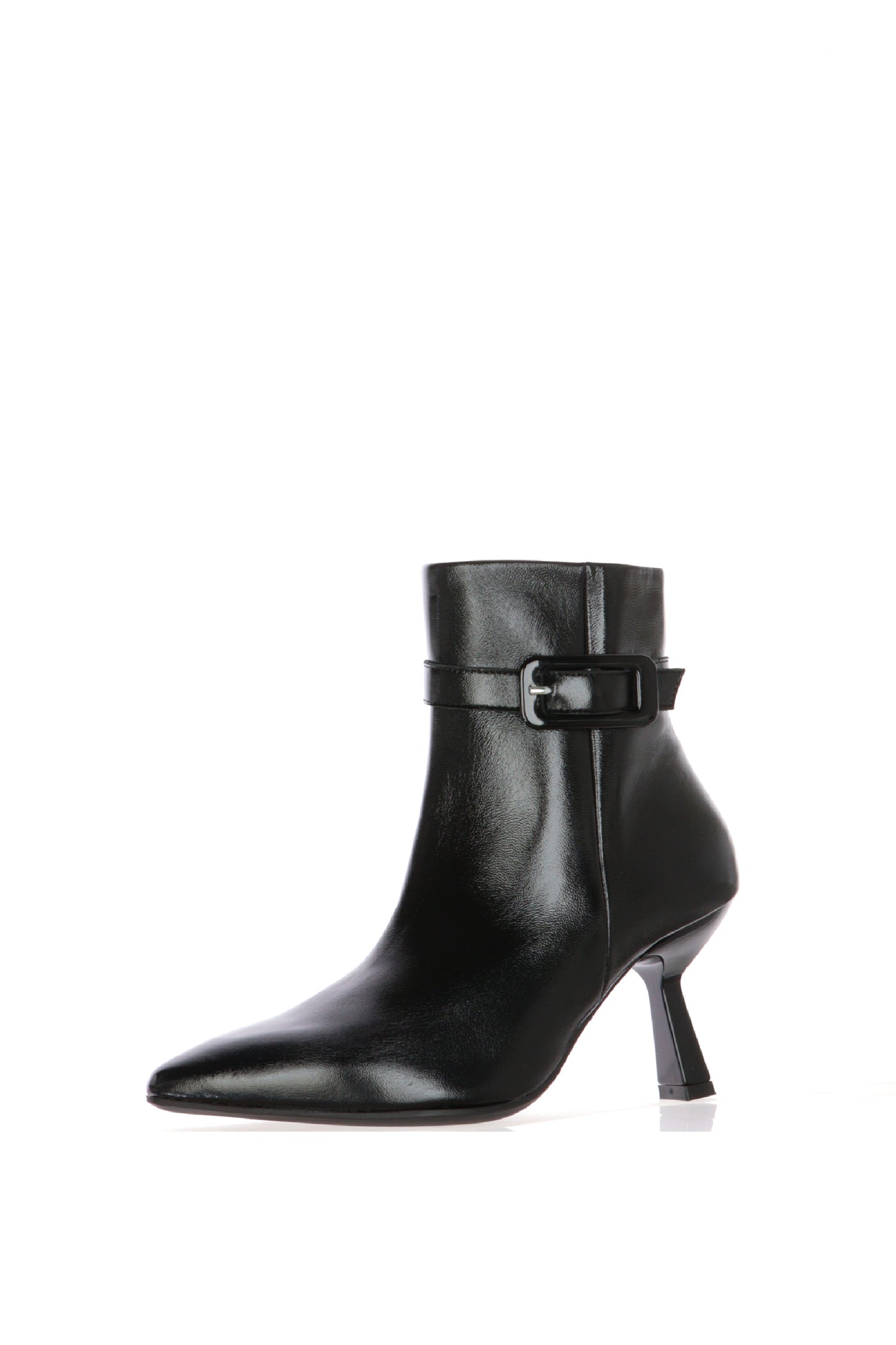 Stivaletto elegante  in pelle nera tacco a spillo e punta sfilata Melluso 2