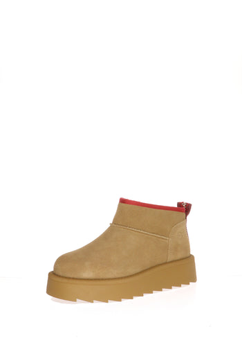 Stivaletto impellicciato camel e nero Tamaris - 3