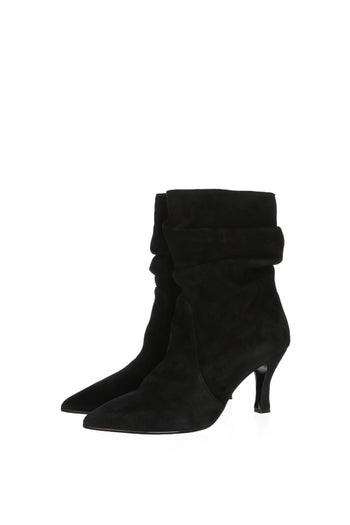 Stivaletto in camoscio arricciato nero 42 - 3