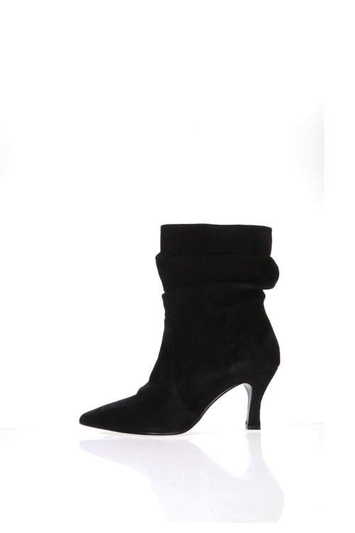 Stivaletto in camoscio arricciato nero 42 - 1