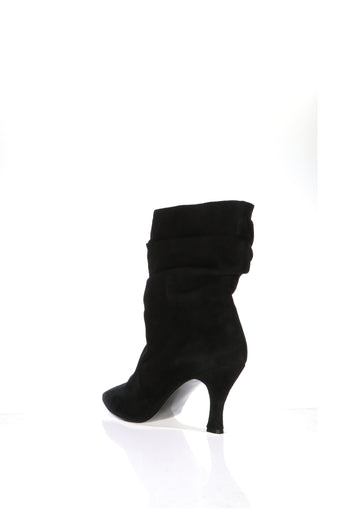 Stivaletto in camoscio arricciato nero 42 - 4