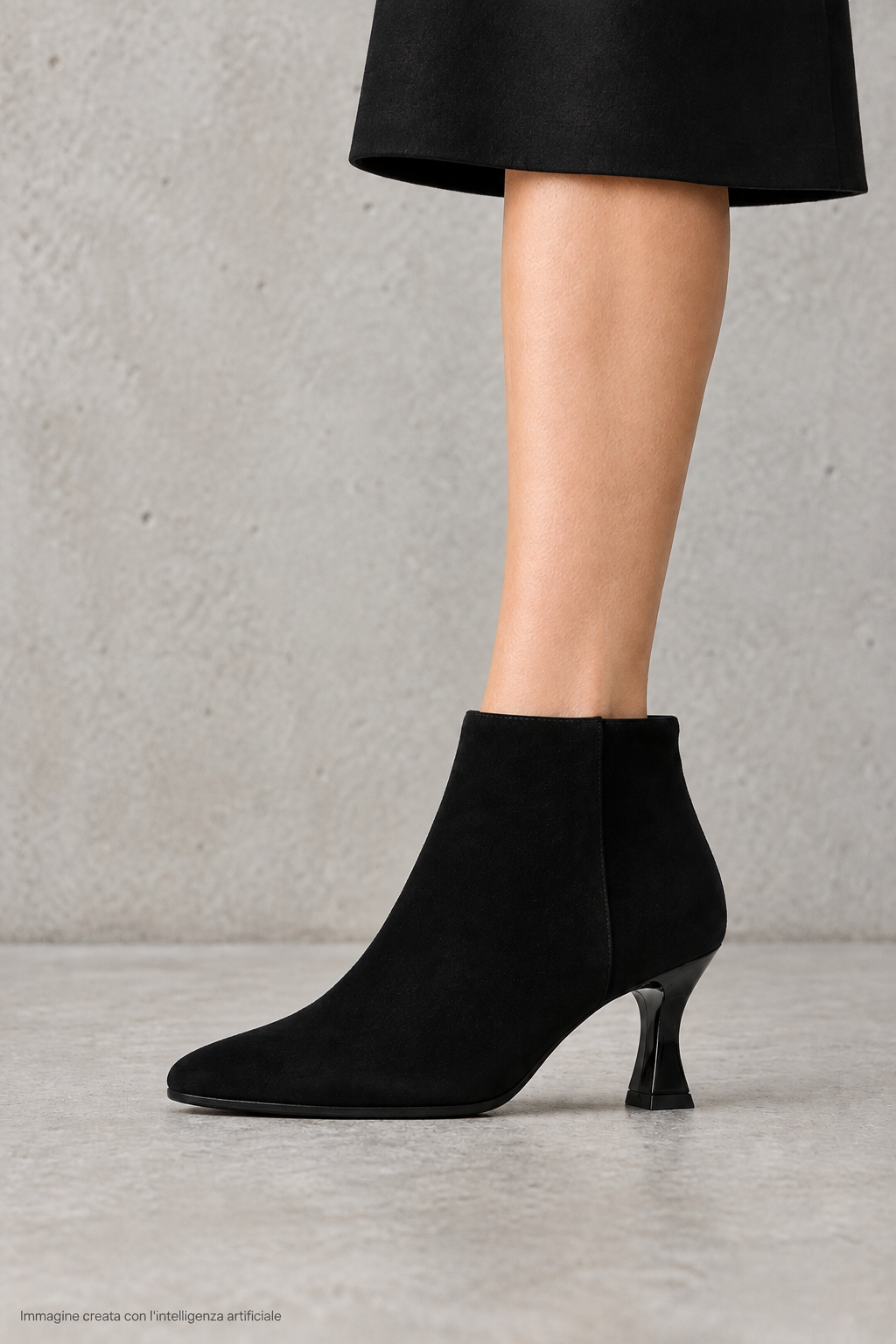 Stivaletto in camoscio nero e blu Soffice Sogno 2