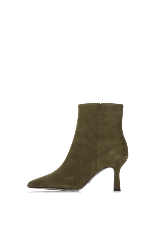 Stivaletto in camoscio verde oliva - 1