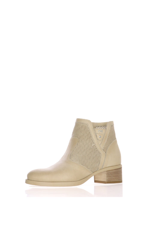 Stivaletto in pelle beige con tacco basso Nero Giardini - 2
