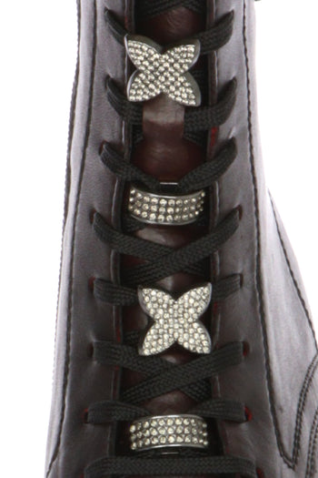 Stivaletto in pelle bordeaux con lacci e cerniera Remonte - 7