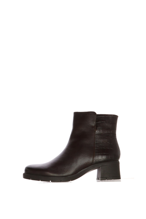 Stivaletto in pelle marrone con stampa cocco sul retro - 1
