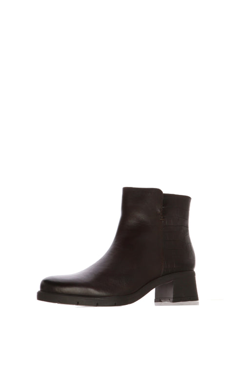 Stivaletto in pelle marrone con stampa cocco sul retro - 2