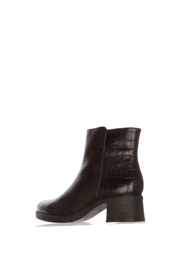 Stivaletto in pelle marrone con stampa cocco sul retro - 3