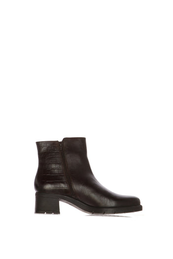 Stivaletto in pelle marrone con stampa cocco sul retro - 4