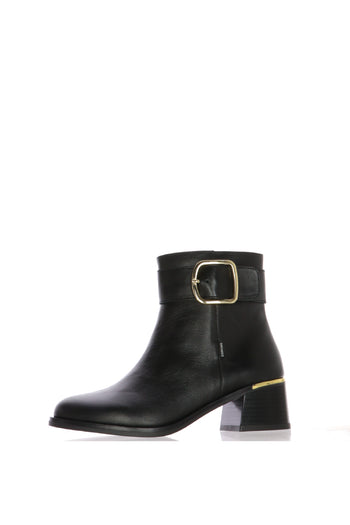 Stivaletto in pelle marrone e nero con tacco Fluchos - 3