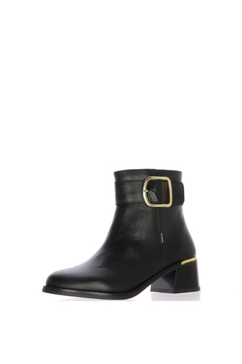 Stivaletto in pelle marrone e nero con tacco Fluchos - 4