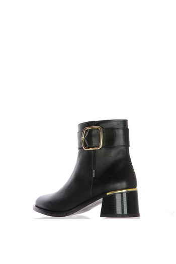 Stivaletto in pelle marrone e nero con tacco Fluchos - 5