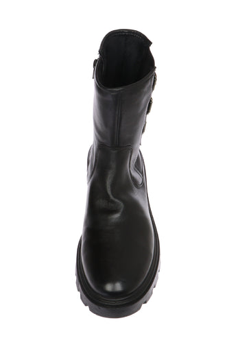 Stivaletto in pelle nera con fibbie Ara - 6