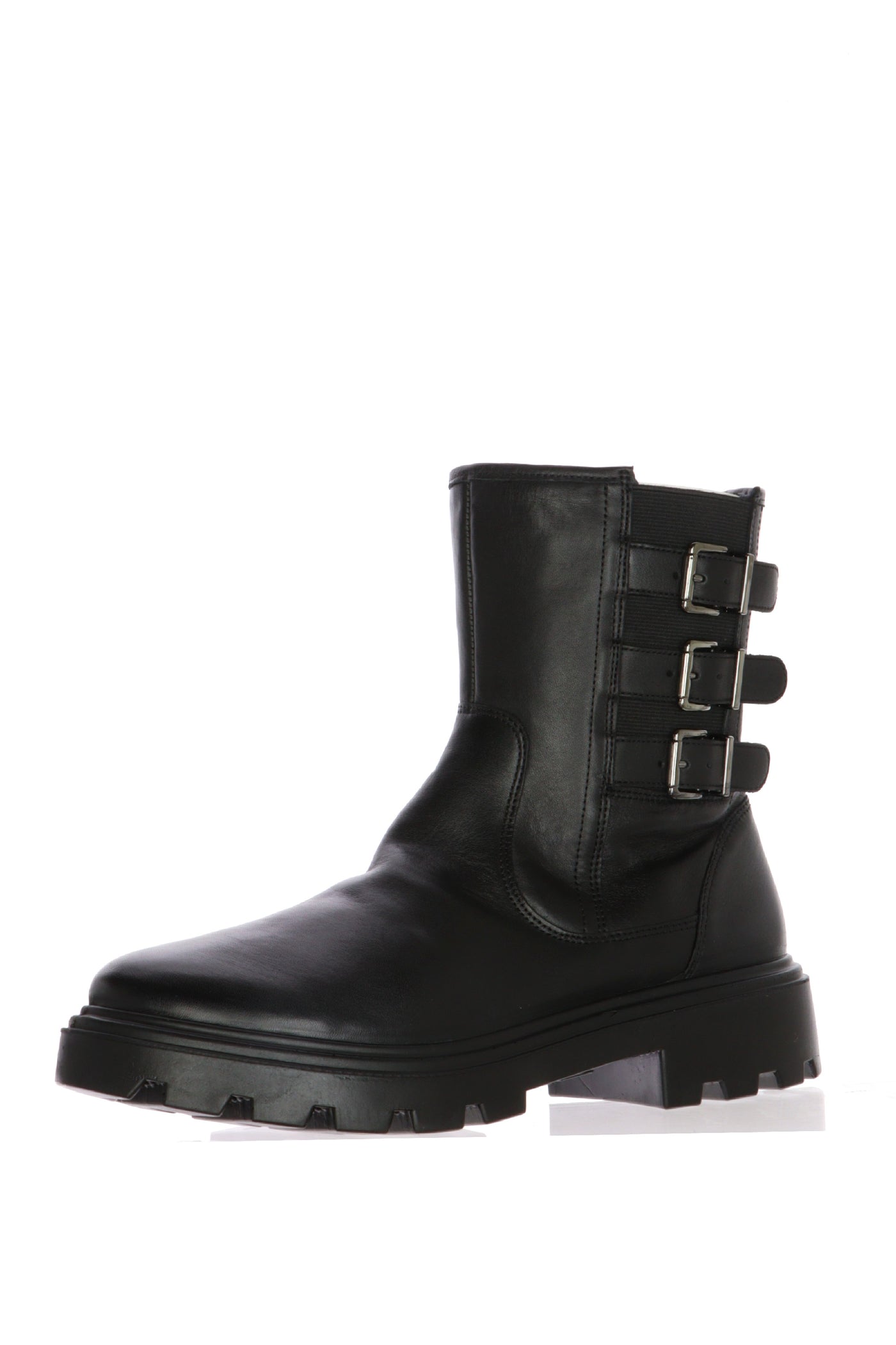Stivaletto in pelle nera con fibbie Ara 2