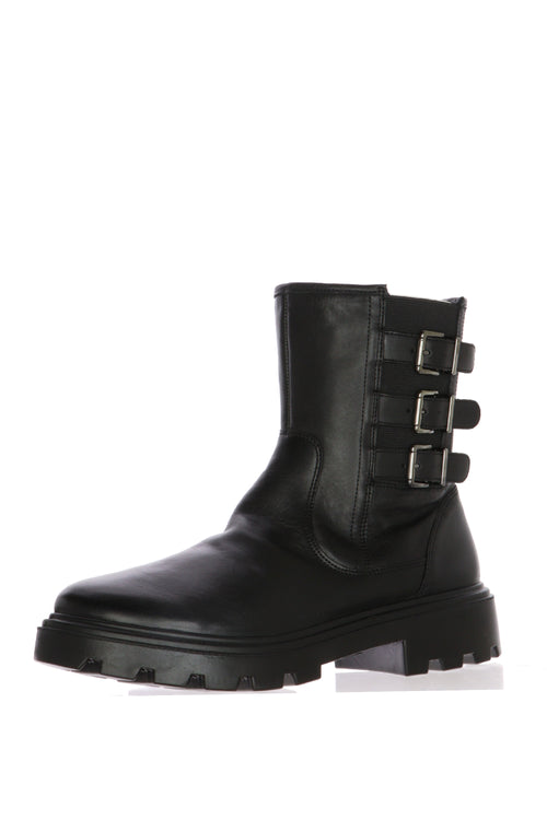 Stivaletto in pelle nera con fibbie Ara - 2