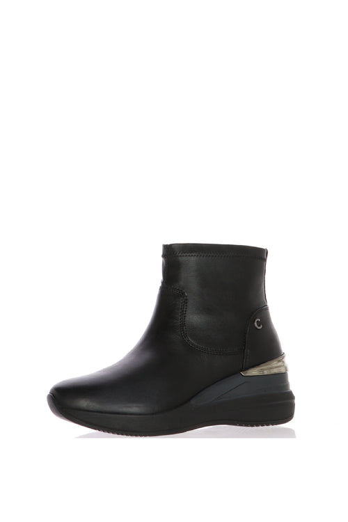 Stivaletto in pelle nera con gambale elastico Cinzia Soft - 2