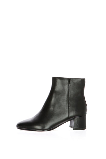 Stivaletto in pelle nera e cuoio  con tacco basso Tamaris - 3