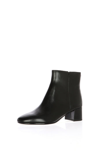 Stivaletto in pelle nera e cuoio  con tacco basso Tamaris - 6