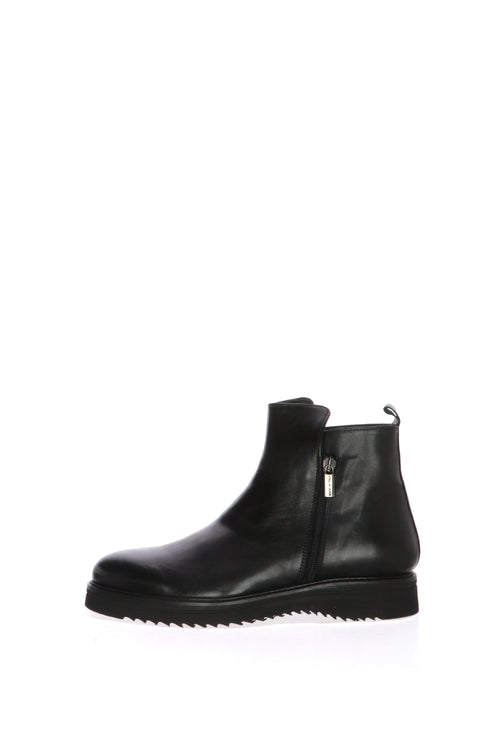 Stivaletto in pelle nera e cuoio dal 38 al 50 6punto9 - 2