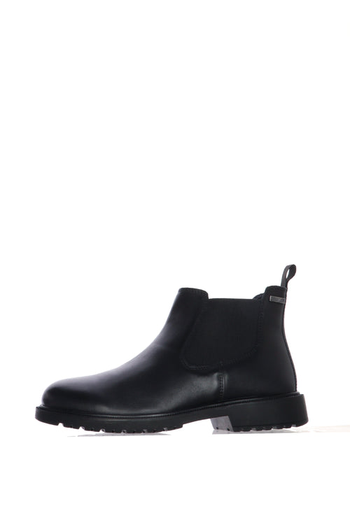 Stivaletto in pelle nero con elastico e cerniera - 1