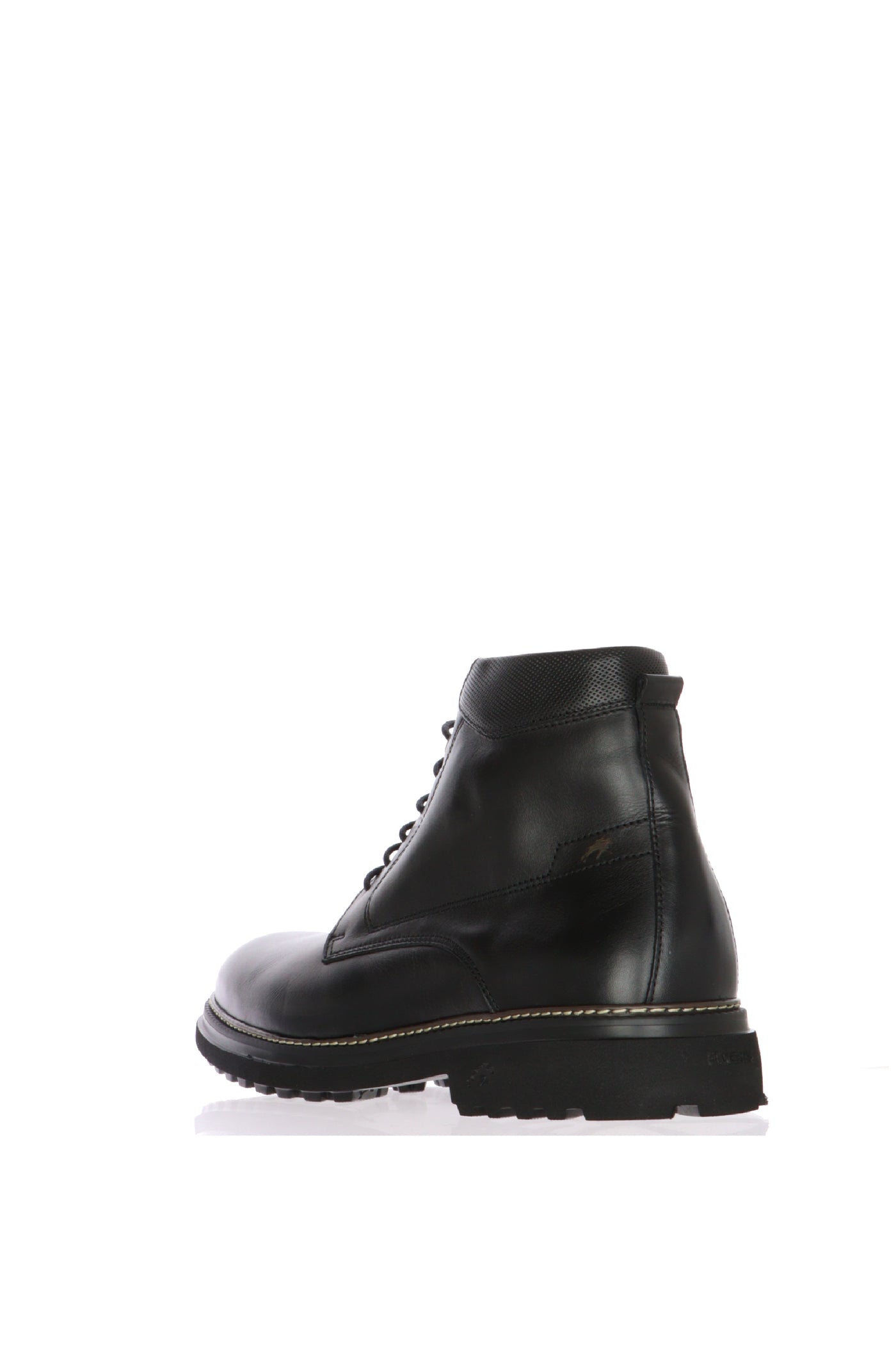 Stivaletto in pelle nero con lacci e cerniera plantare estraibile Fluchos 2