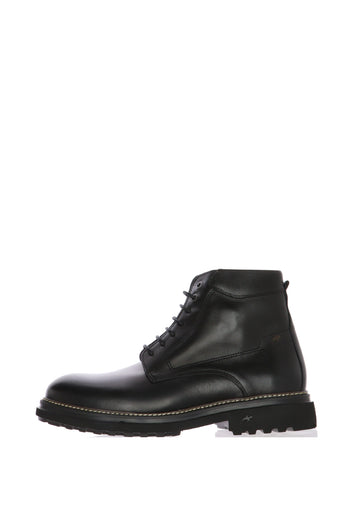 Stivaletto in pelle nero con lacci e cerniera plantare estraibile Fluchos - 6