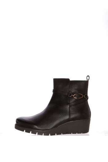 Stivaletto in pelle nero e marrone con zeppa Numeri grandi Donna Ara Shoes - 3