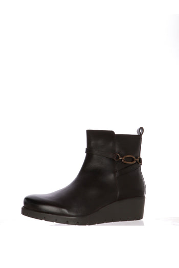 Stivaletto in pelle nero e marrone con zeppa Numeri grandi Donna Ara Shoes - 4