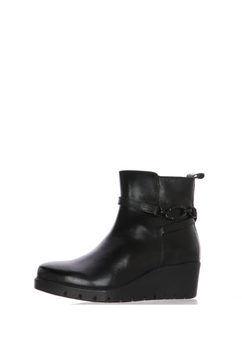 Stivaletto in pelle nero e marrone con zeppa Numeri grandi Donna Ara Shoes - 3