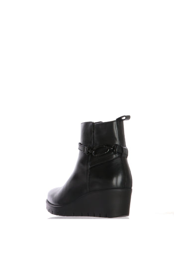 Stivaletto in pelle nero e marrone con zeppa Numeri grandi Donna Ara Shoes - 9