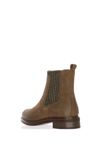 Stivaletto in pelle nero e testa di moro con elastico e cerniera Cinzia Soft - 7