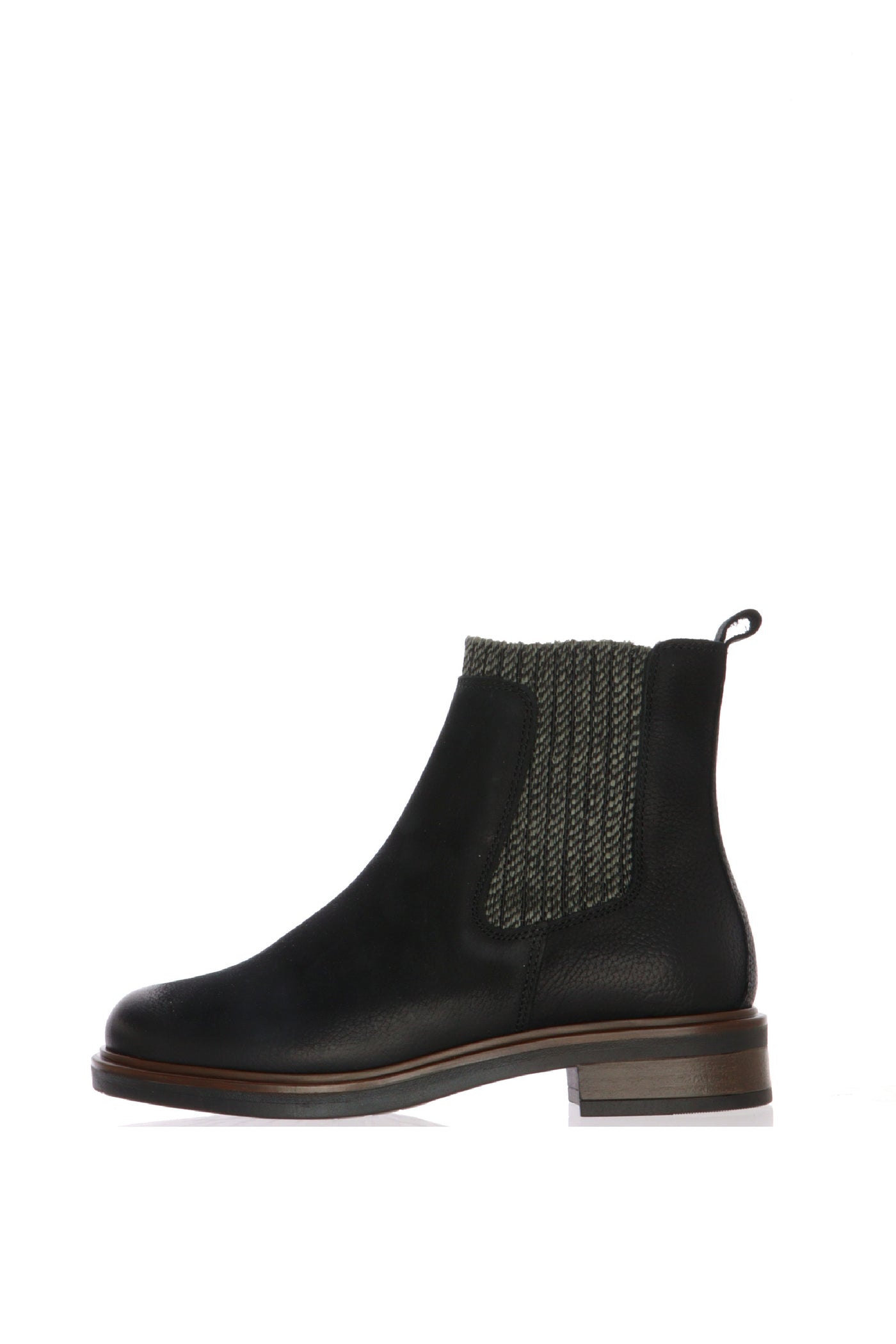 Stivaletto in pelle nero e testa di moro con elastico e cerniera Cinzia Soft 2