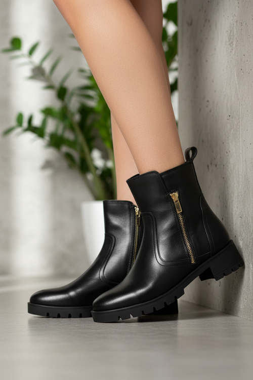 Stivaletto in pelle nero plantare esrtaibile Ara - 2