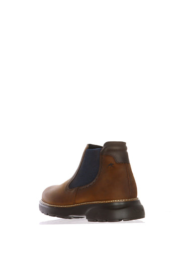 Stivaletto marrone e cuoio  in pelle invecchiata con elastico e cerniera Fluchos - 7