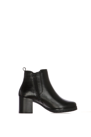 Stivaletto marrone e nero con tacco largo e dettaglio cocco - 9