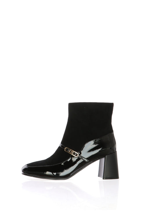 Stivaletto nero in camoscio e vernice Cafènoir - 1