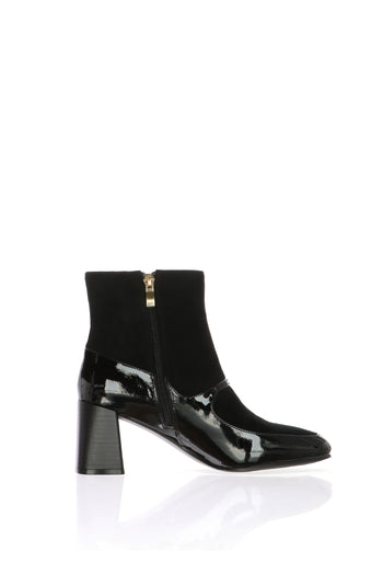 Stivaletto nero in camoscio e vernice Cafènoir - 4