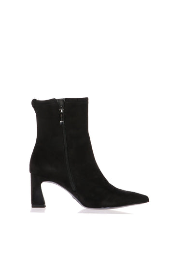 Stivaletto nero in tessuto elastico con tacco Tamaris - 4