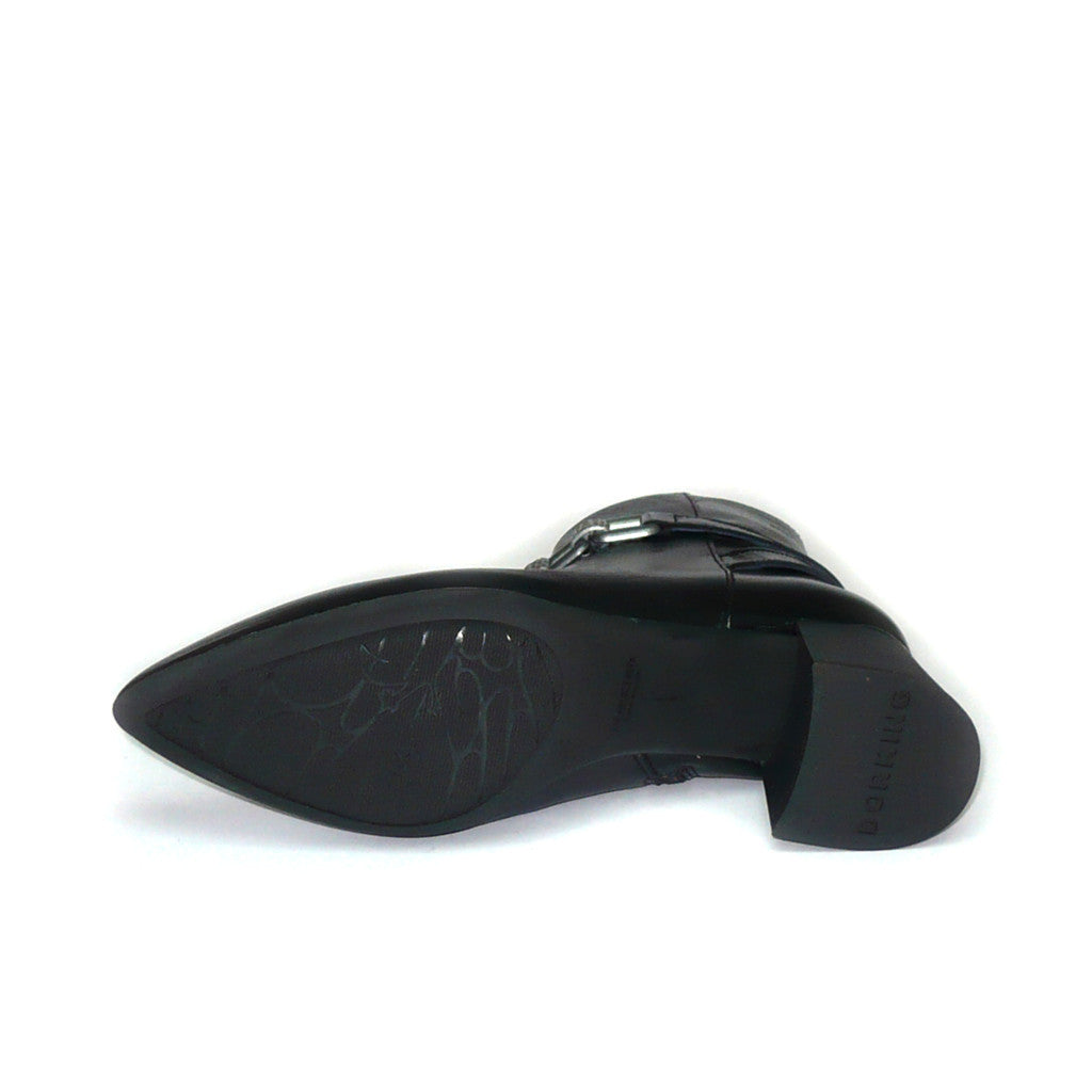 Stivaletto pelle vintage nero con accessorio caviglia Dorking by Fluchos