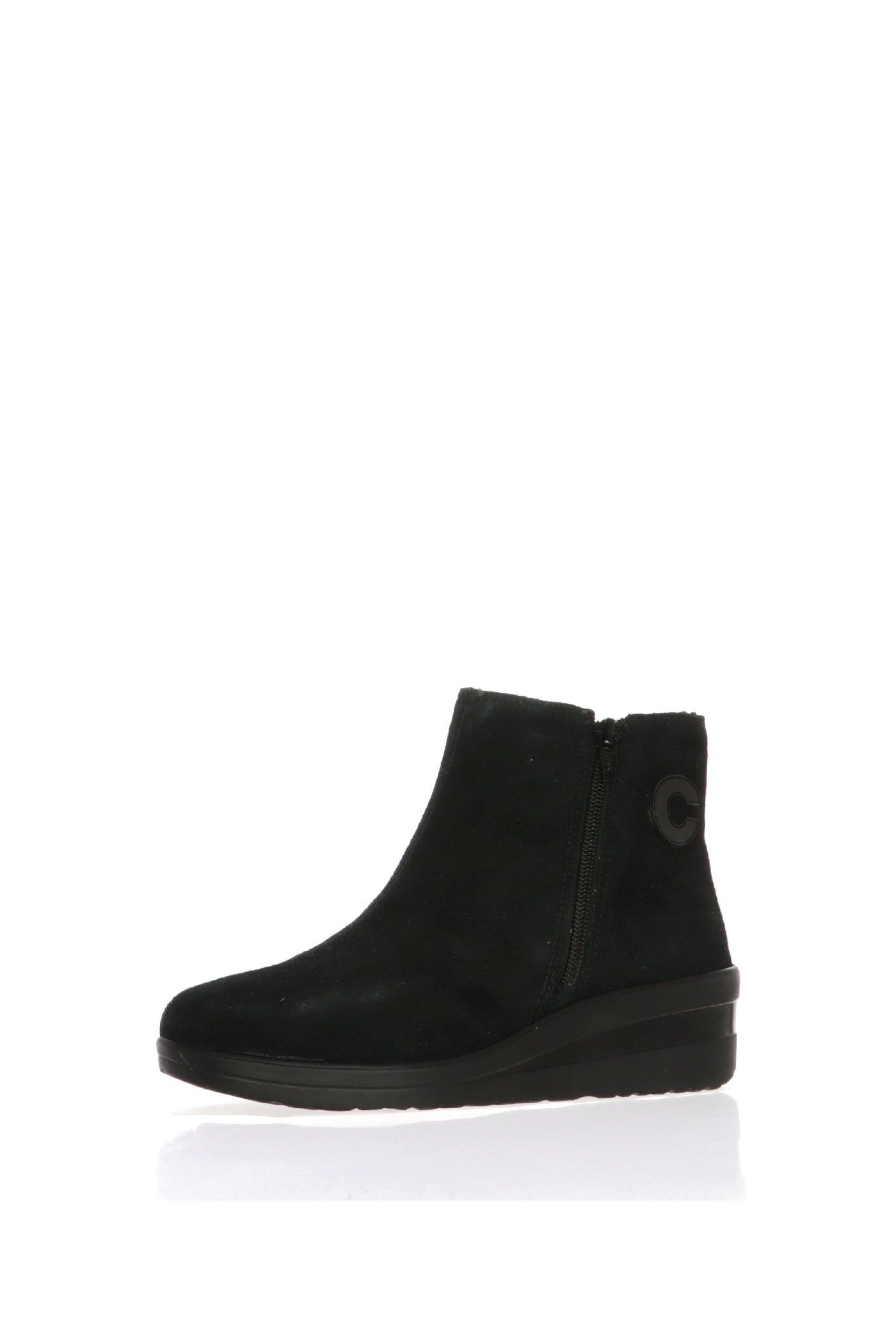 Stivaletto sportivo in camoscio, nero o visone, Cinzia Soft 2