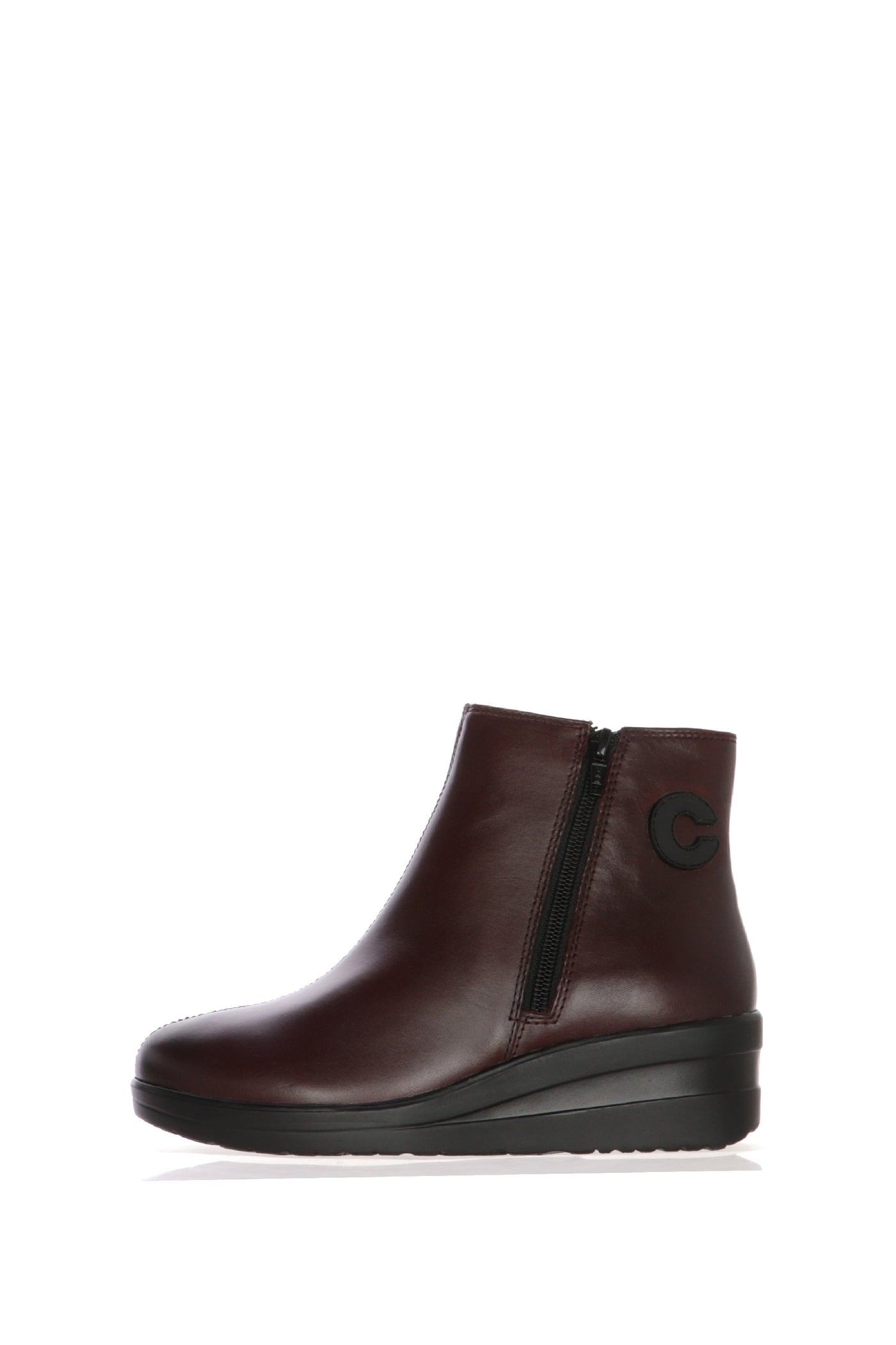 Stivaletto sportivo in pelle bordeaux Cinzia Soft