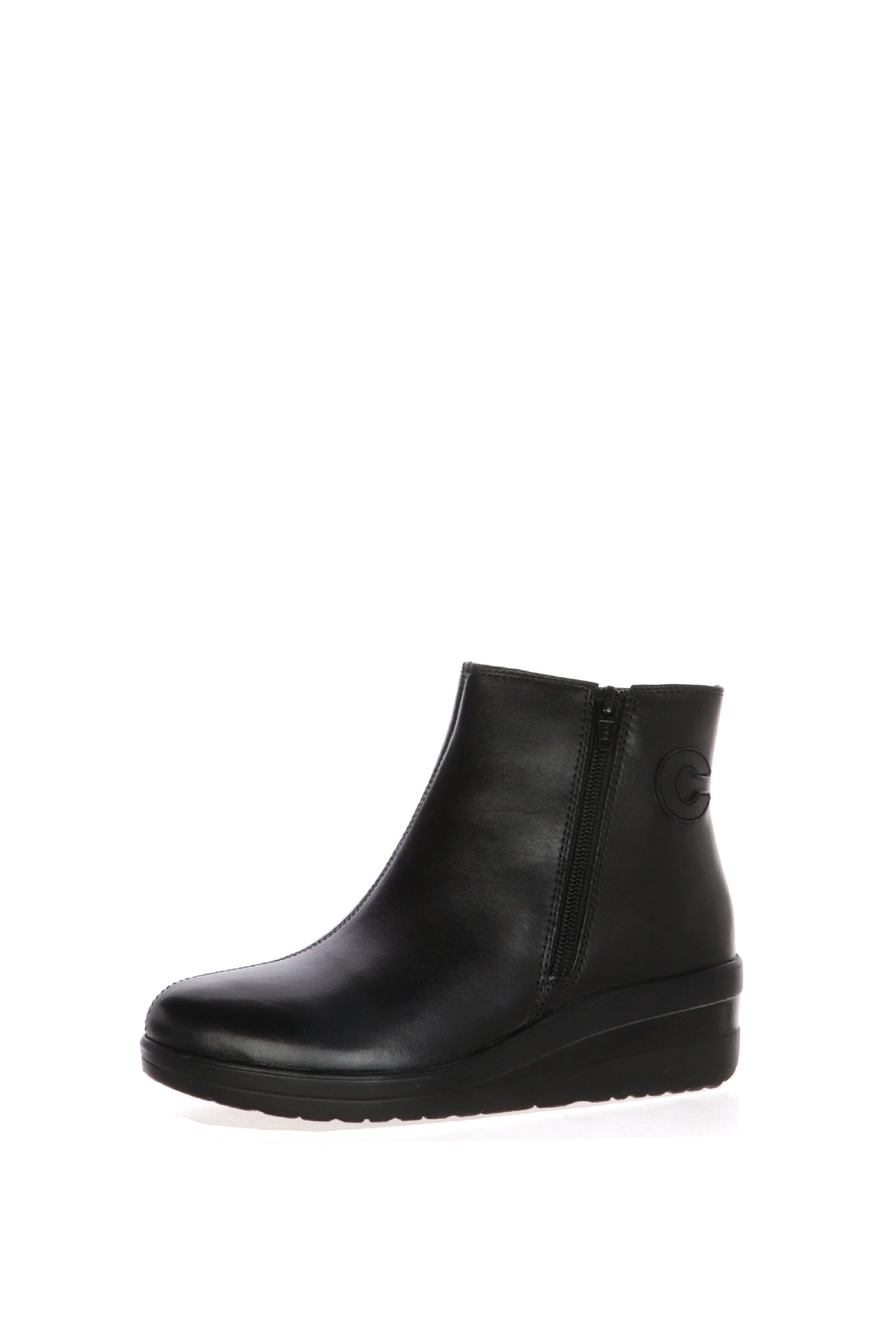 Stivaletto sportivo in pelle marrone e nero con cerniera Cinzia Soft 2