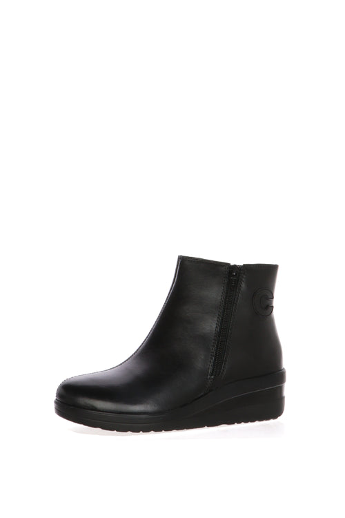 Stivaletto sportivo in pelle marrone e nero con cerniera Cinzia Soft - 2