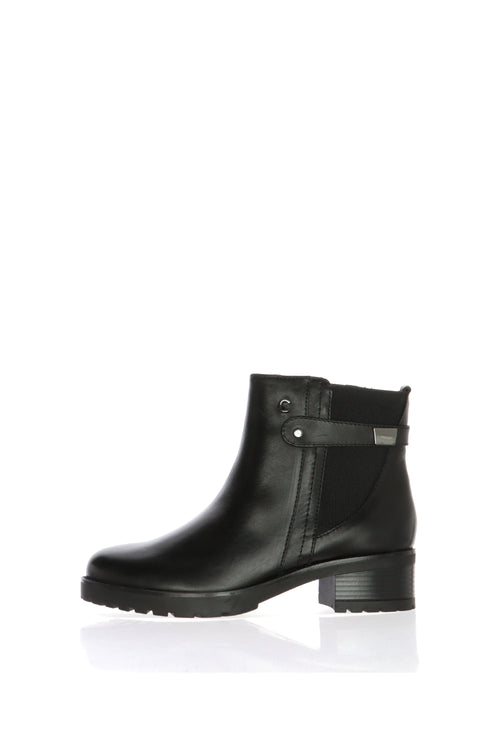 Stivaletto sportivo in pelle nera con tacco Cinzia Soft - 2