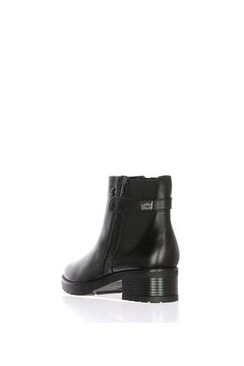 Stivaletto sportivo in pelle nera con tacco Cinzia Soft - 4