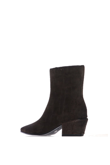 Stivaletto stampa cocco in camoscio marrone scuro - 4