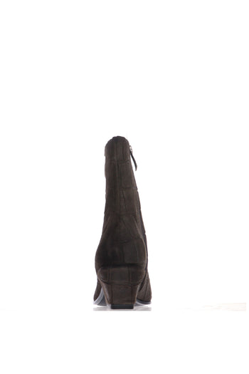 Stivaletto stampa cocco in camoscio marrone scuro - 8