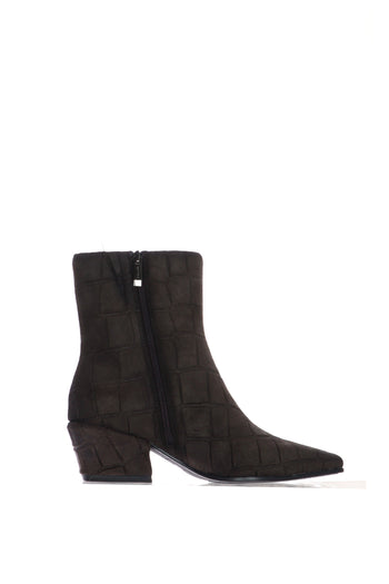 Stivaletto stampa cocco in camoscio marrone scuro - 5